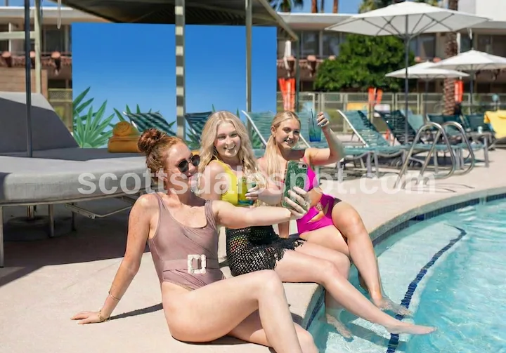 hotel valley ho pool old town scottsdale mid century modern retro arizona 3 girls enjoying sun