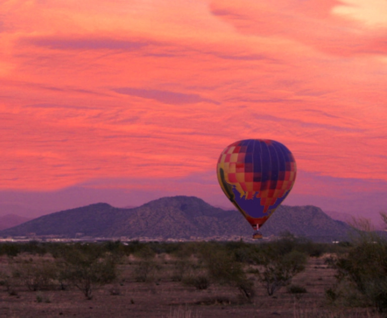scottsdale hot air balloon sunrise desert