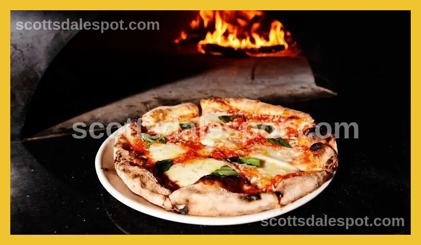 Best Pizza in Scottsdale Wood-fired Neapolitan pizza with fresh basil and melted mozzarella from best pizzeria in arizona
