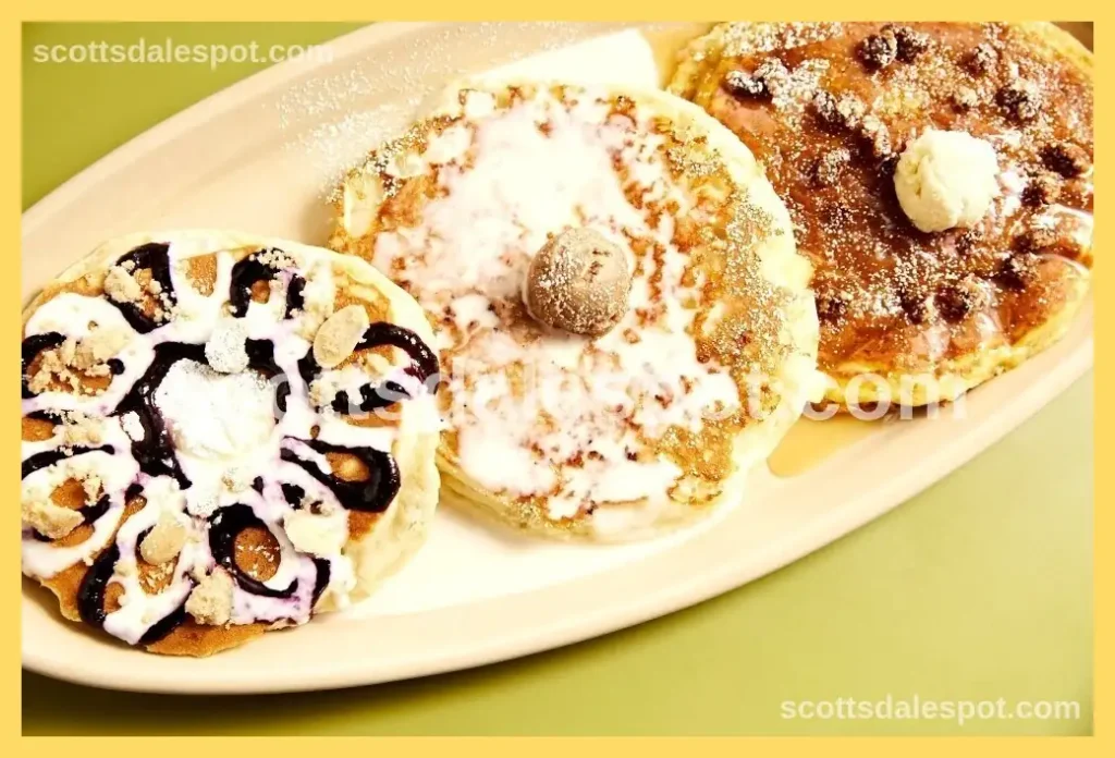 Creative pineapple upside down pancakes with caramelized pineapple at Snooze breakfast restaurant Scottsdale