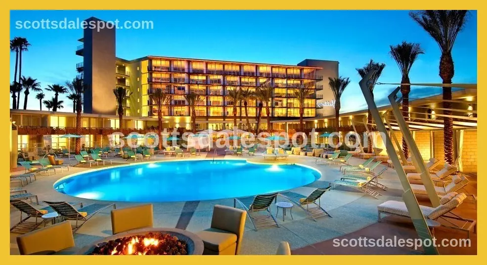Hotel Valley Ho iconic poolside with modern design and mountain views in Old Town Scottsdale
