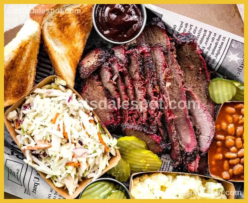 Little Miss BBQ University Scottsdale Texas style brisket with perfect smoke ring rated 4.6 stars