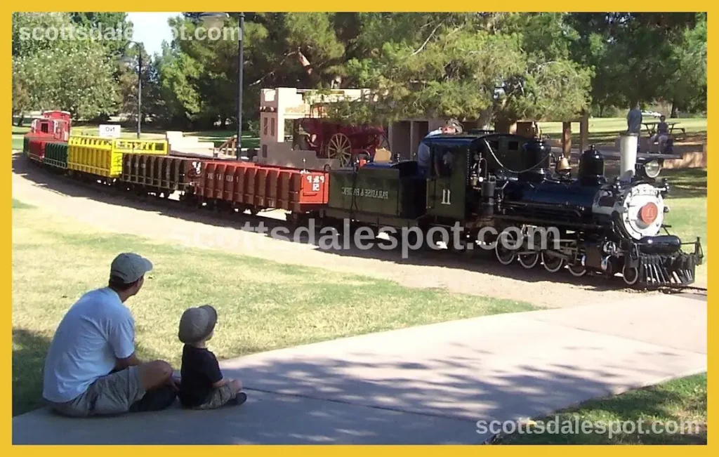 Vintage Paradise and Pacific Railroad train at McCormick-Stillman Railroad Park in Old Town Scottsdale
