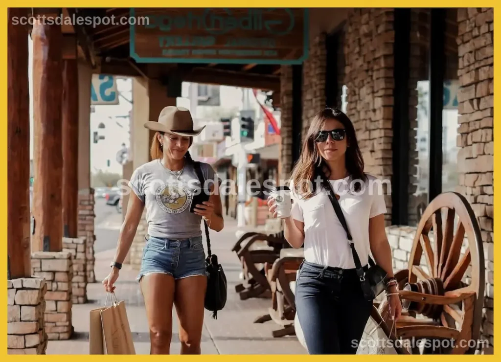 Historic Old Town Scottsdale Main Street with boutique shops art galleries and Southwest architecture best unique shopping