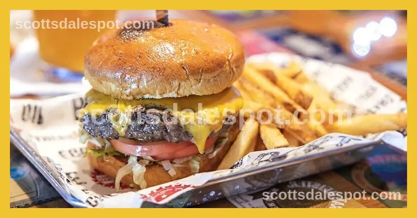Brulee burger blowtorched caramelized top at Paradise Valley Burger featured on Triple D