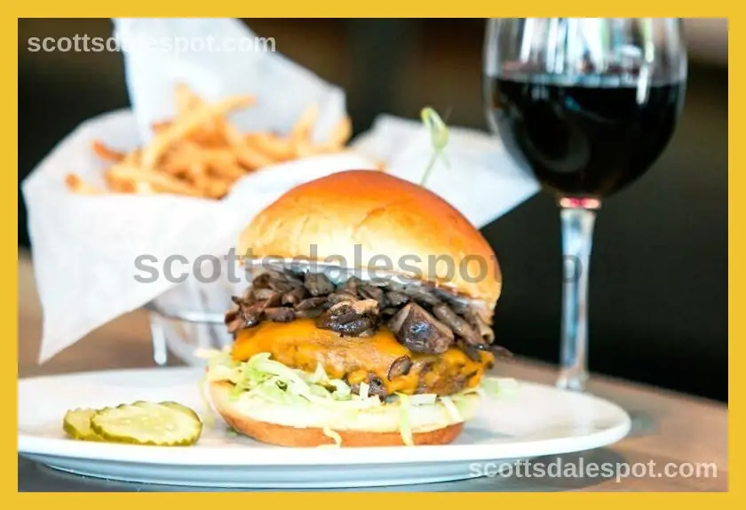Zinburger with Manchego cheese zinfandel braised onions Challah bun at Zinburger Scottsdale
