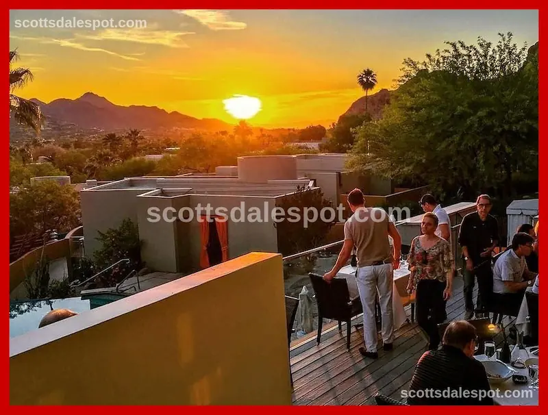 elements sanctuary scottsdale romantic restaurant camelback mountain views sunset dinner