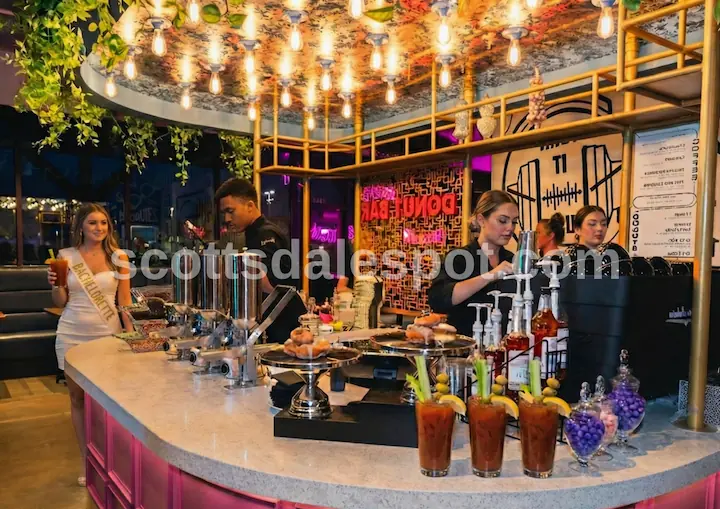 Bloddy Marys at Scottsdlae Donut Bar for bachelorette party