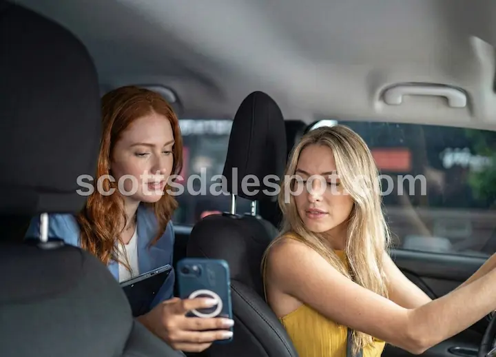 Uber Lyft rideshare pickup zone at Phoenix Sky Harbor Airport Terminal 4 curb