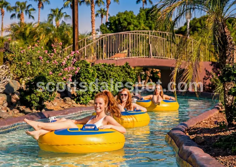 best scottsdale hotels with lazy river family floating in resort pool arizona girls fun