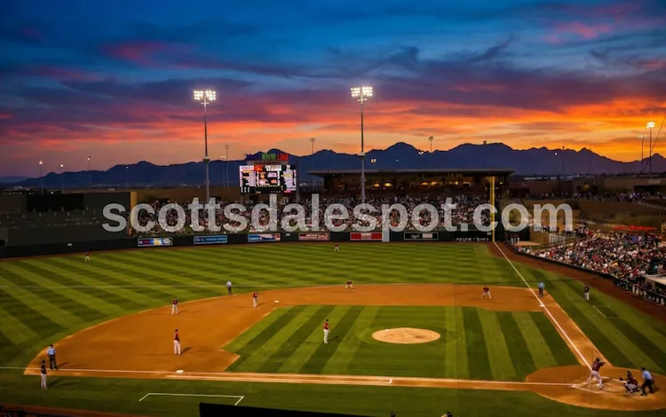Scottsdale Spring Training 2026 Cactus League baseball stadium crowd watching Giants game Arizona