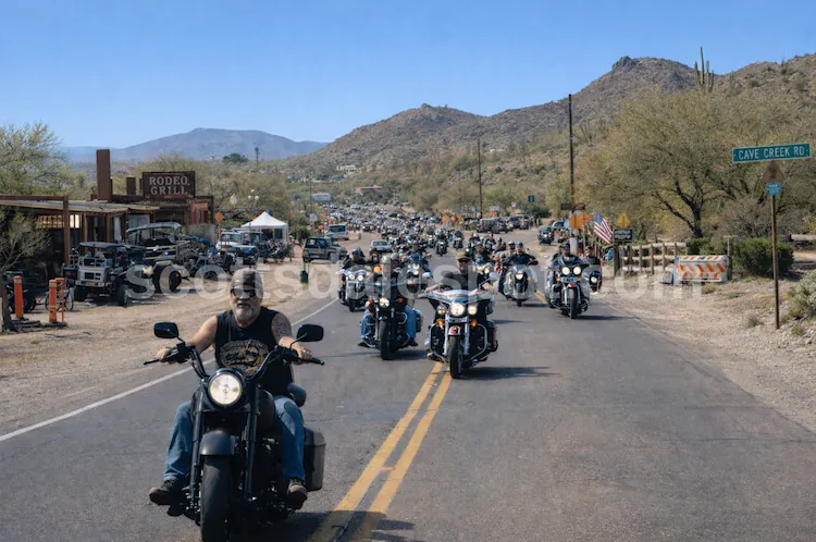 Arizona Bike Week motorcycle rally at WestWorld of Scottsdale with thousands of riders and custom bikes