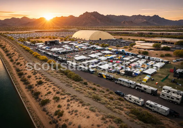 Parking Westworld for the Scottsdale Arizona Bike Week big event