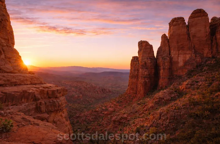 Sedona Arizona red rocks Cathedral Rock hiking trail vortex