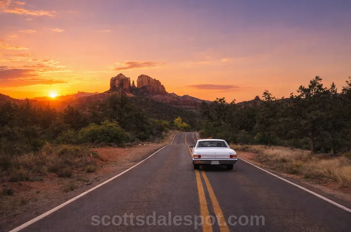 Best route from Scottsdale to Grand Canyon Arizona map with Sedona Flagstaff