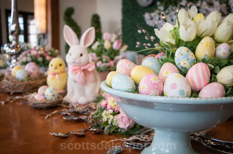 Fairmont Scottsdale Princess Easter brunch Alice in Wonderland theme with chocolate display