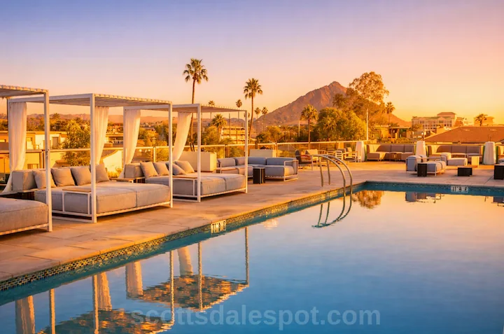 senna house scottsdale az rooftop pool camelback mountain views hip hotel nightlife boutique