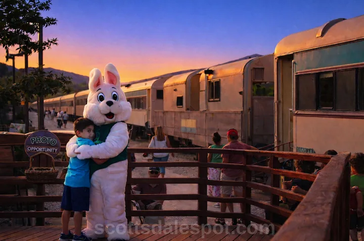Verde Canyon Railroad Easter Bunny Express train ride through Arizona red rocks with families