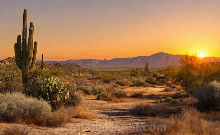 Best time to visit Scottsdale Arizona desert landscape with saguaro cactus