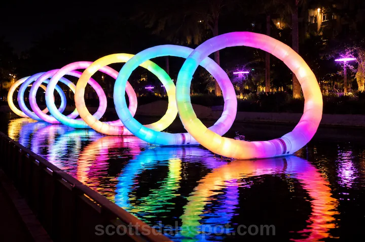 Arizona Canal at Scottsdale Waterfront during Canal Convergence Dates Hours