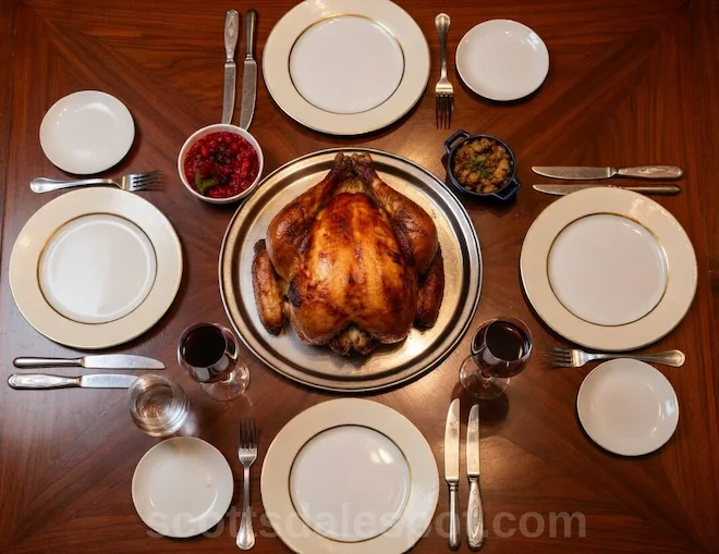 Fairmont Scottsdale Princess Thanksgiving brunch buffet spread with family dining
