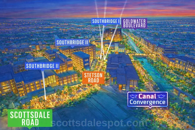 Scottsdale Waterfront AZ map showing Canal Convergence location