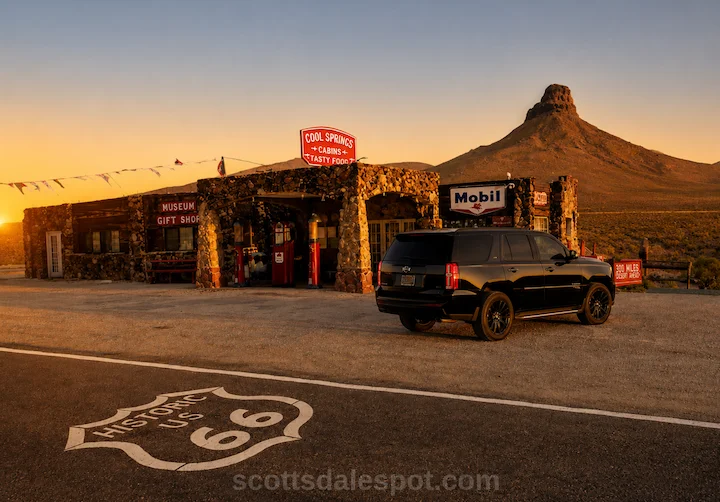 Kingman Arizona Route 66 road trip stop between Scottsdale and Las Vegas