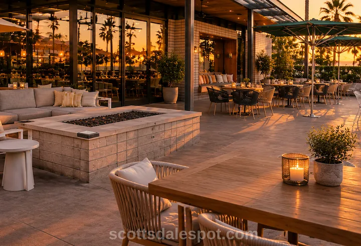 Weft and Warp Andaz Scottsdale sunset Camelback pool reflection